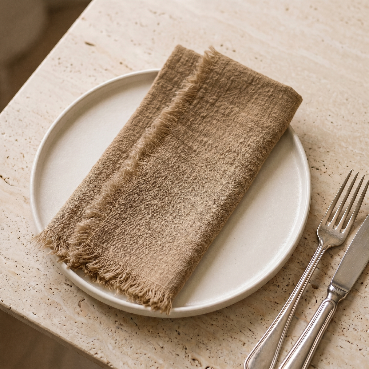 Lot de 12 Serviettes de Table en Gaze de Coton