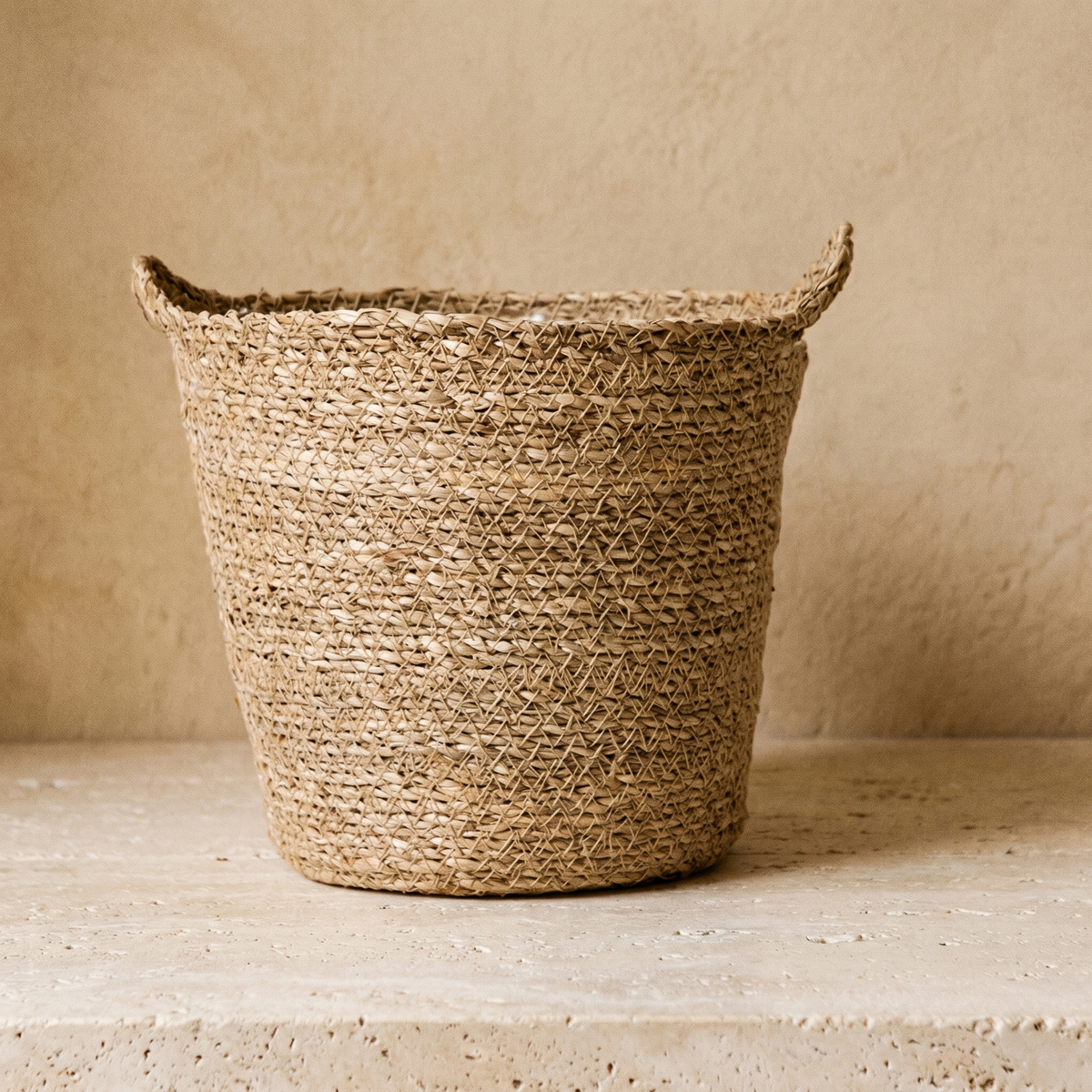 Panier Cache-Pot en Jonc de Mer Tressé