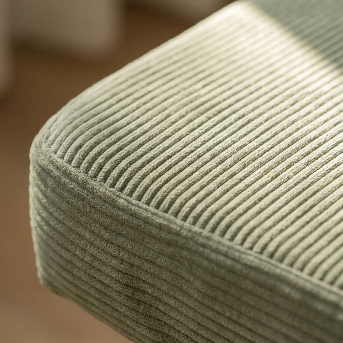 Coussin d'Assise Rectangulaire en Velours Côtelé