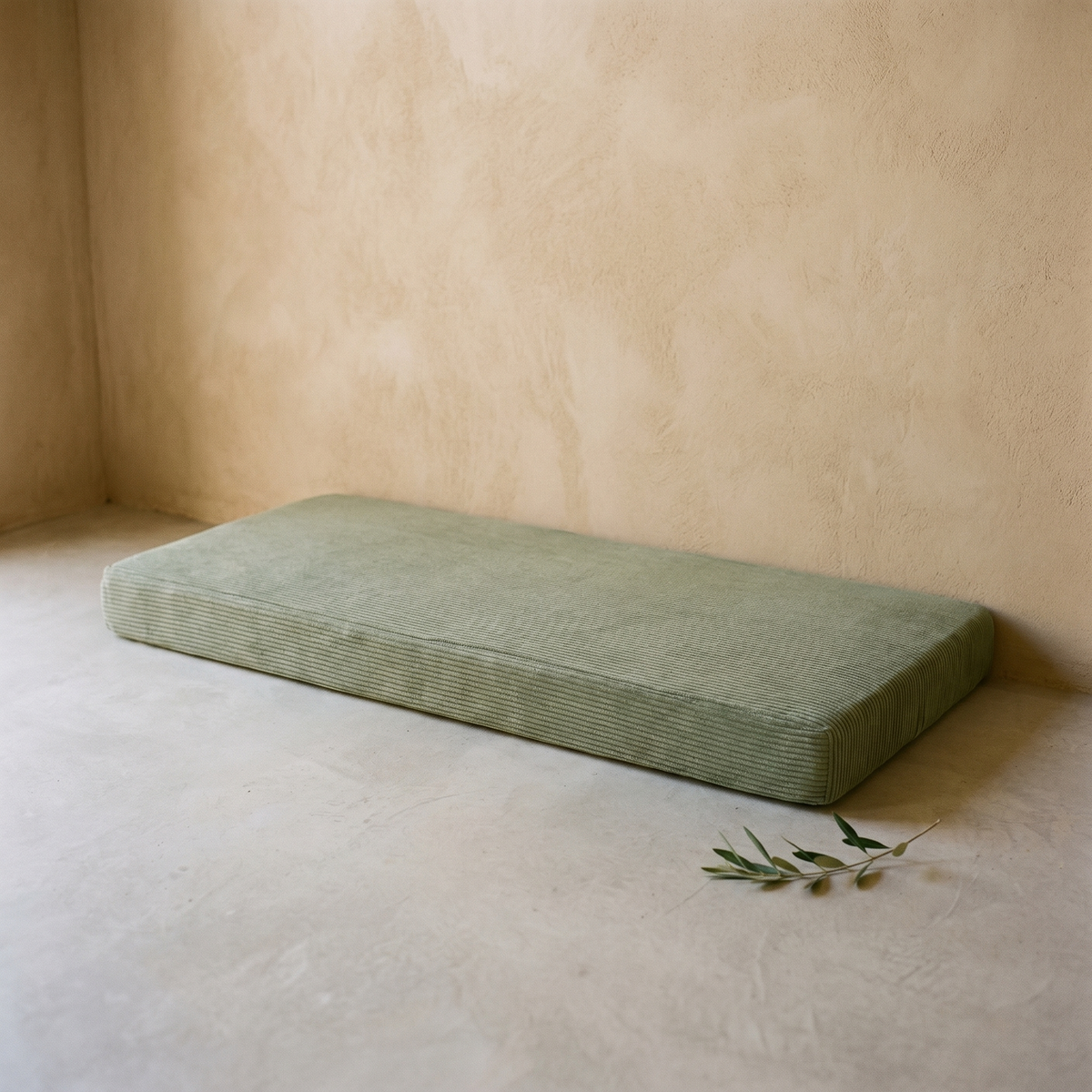 Coussin d'Assise Rectangulaire en Velours Côtelé