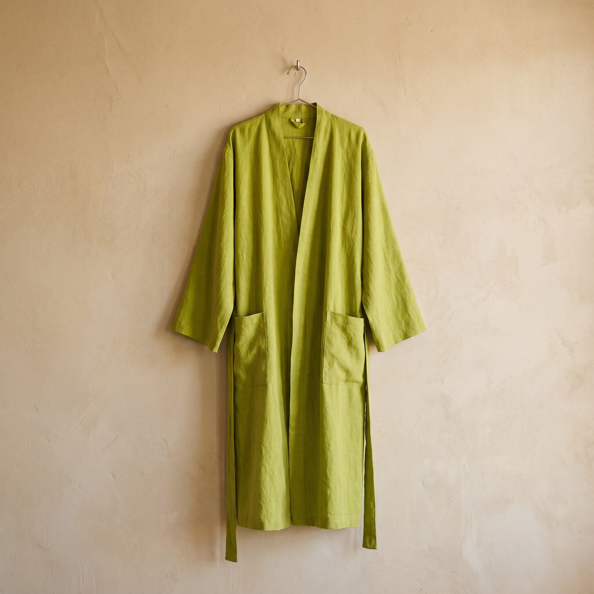 Peignoir Unisexe Long en Lin & Tencel Col Kimono