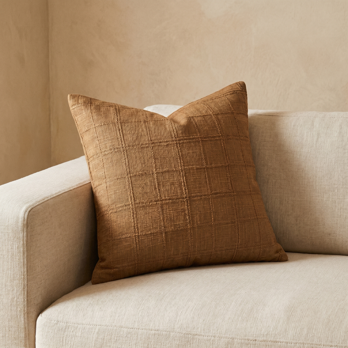 Housse de Coussin à Carreaux
