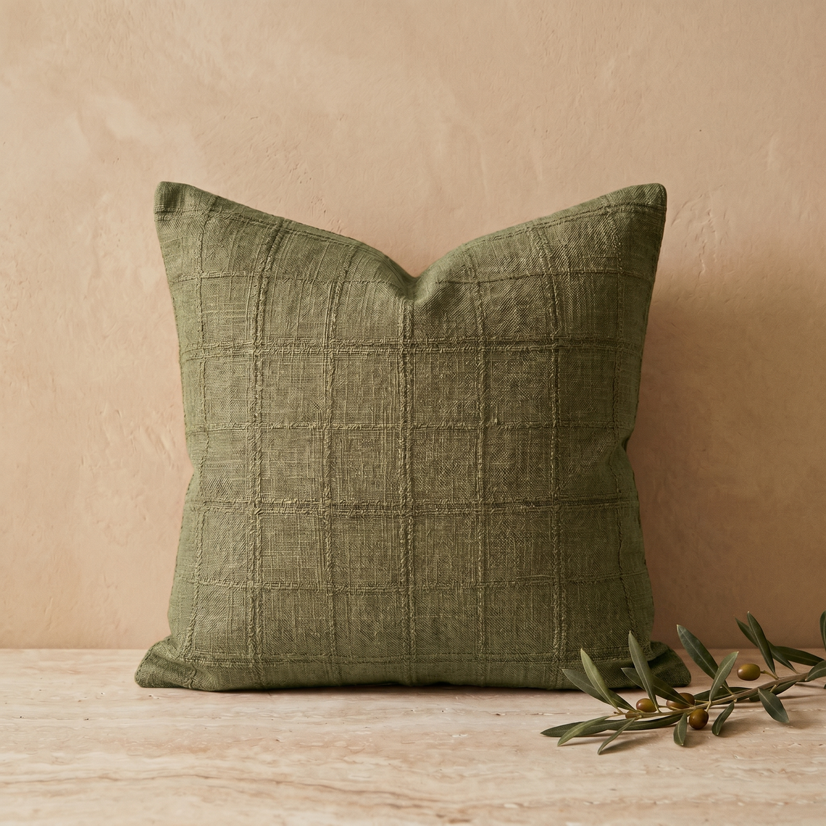 Housse de Coussin à Carreaux