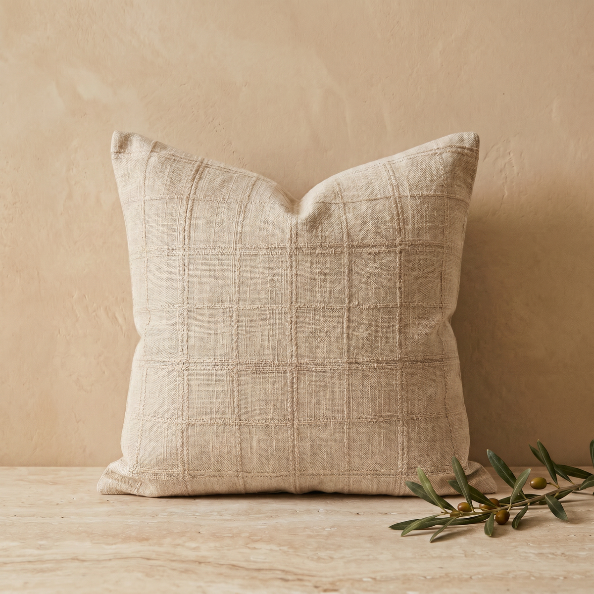 Housse de Coussin à Carreaux