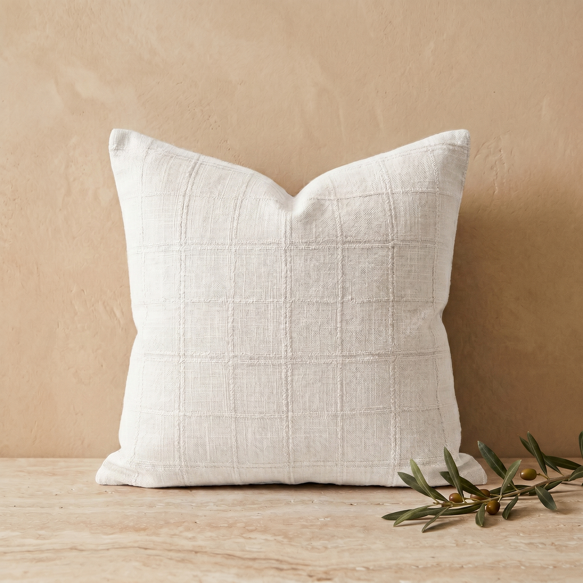 Housse de Coussin à Carreaux