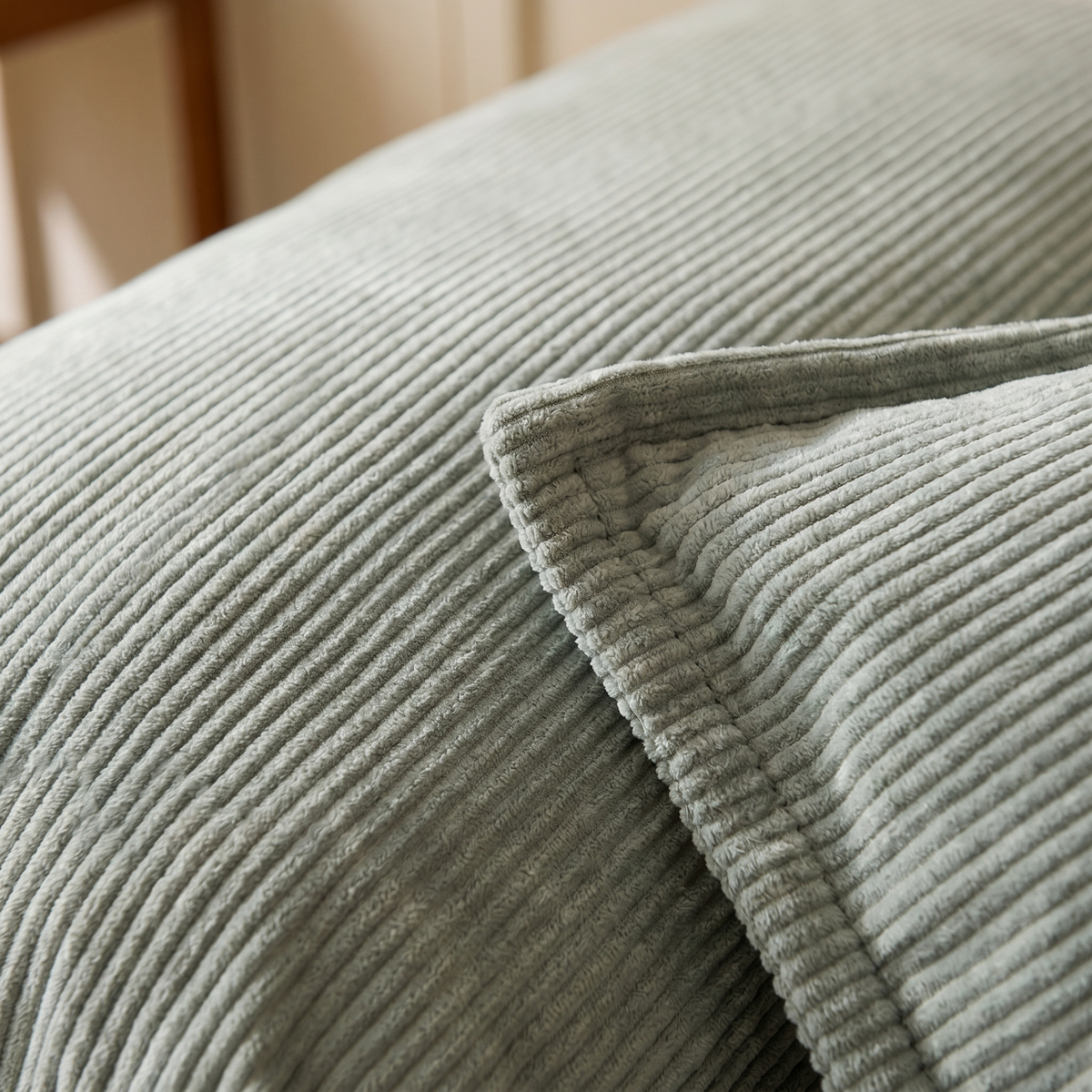 Coussin Dossier Rectangulaire en Velours Côtelé