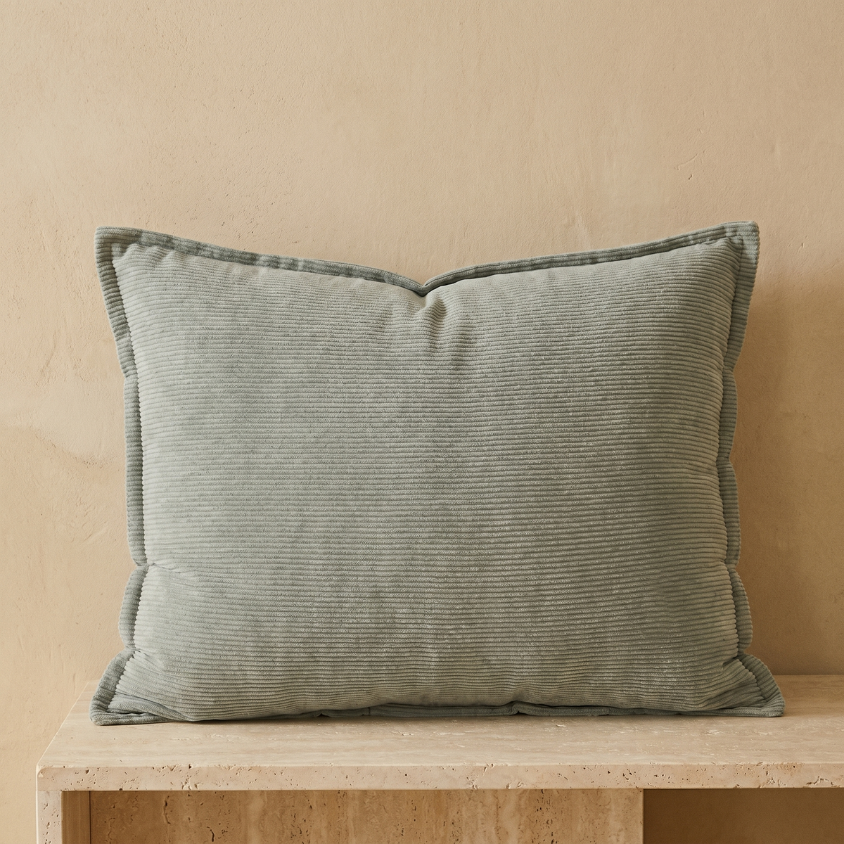 Coussin Dossier Rectangulaire en Velours Côtelé