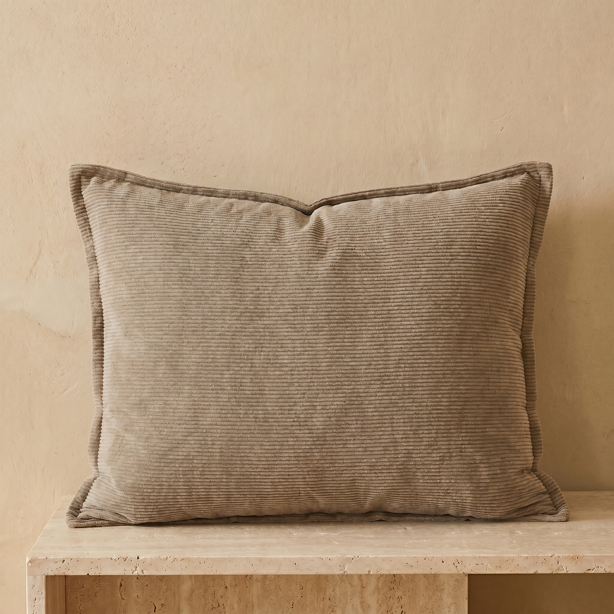 Coussin Dossier Rectangulaire en Velours Côtelé