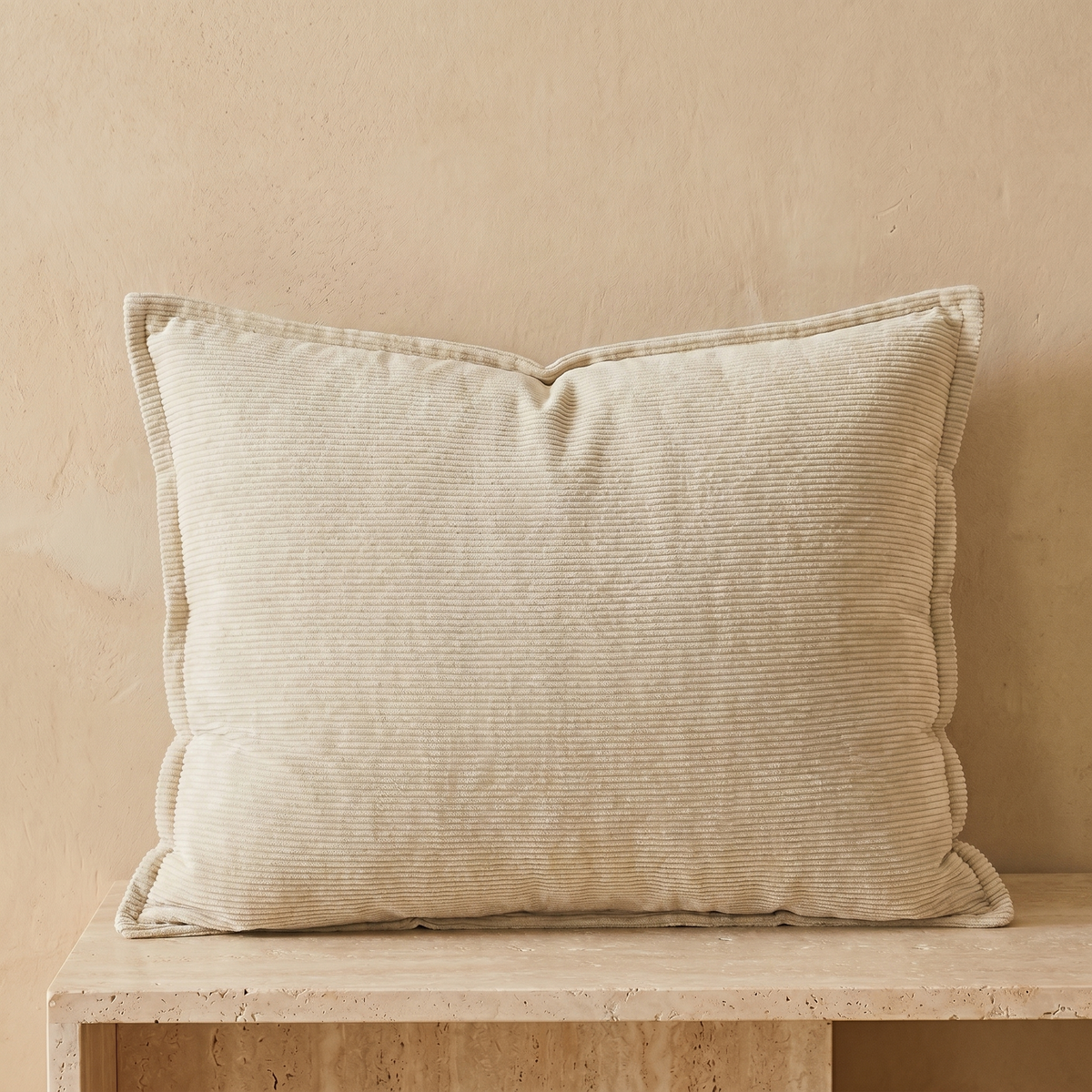 Coussin Dossier Rectangulaire en Velours Côtelé
