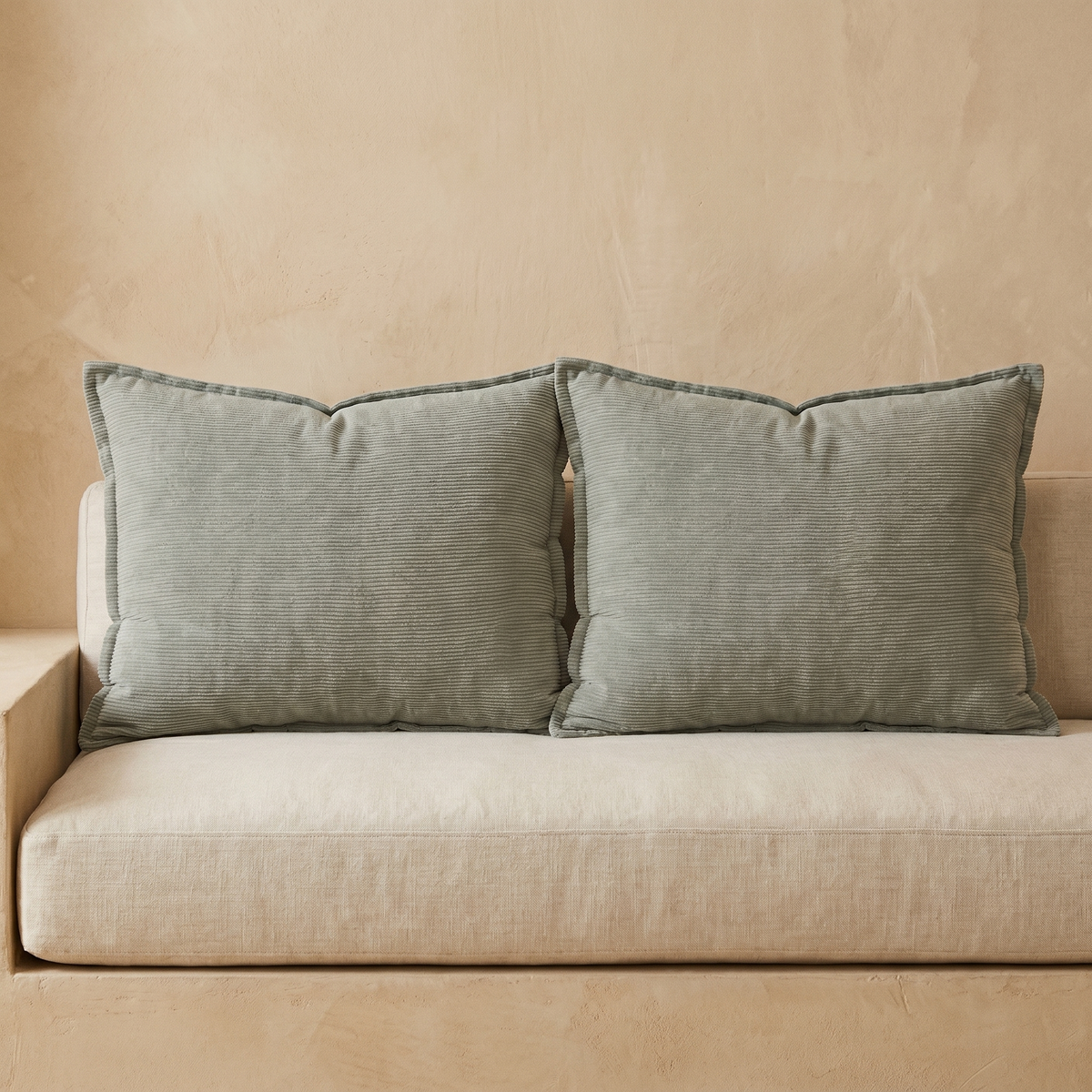 Coussin Dossier Rectangulaire en Velours Côtelé