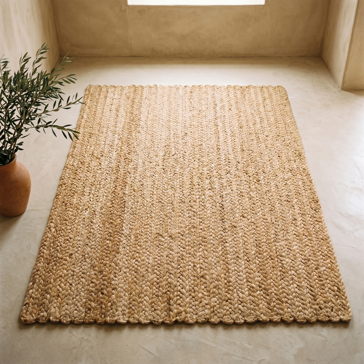 Tapis en Jute à Grosses Mailles Naturel