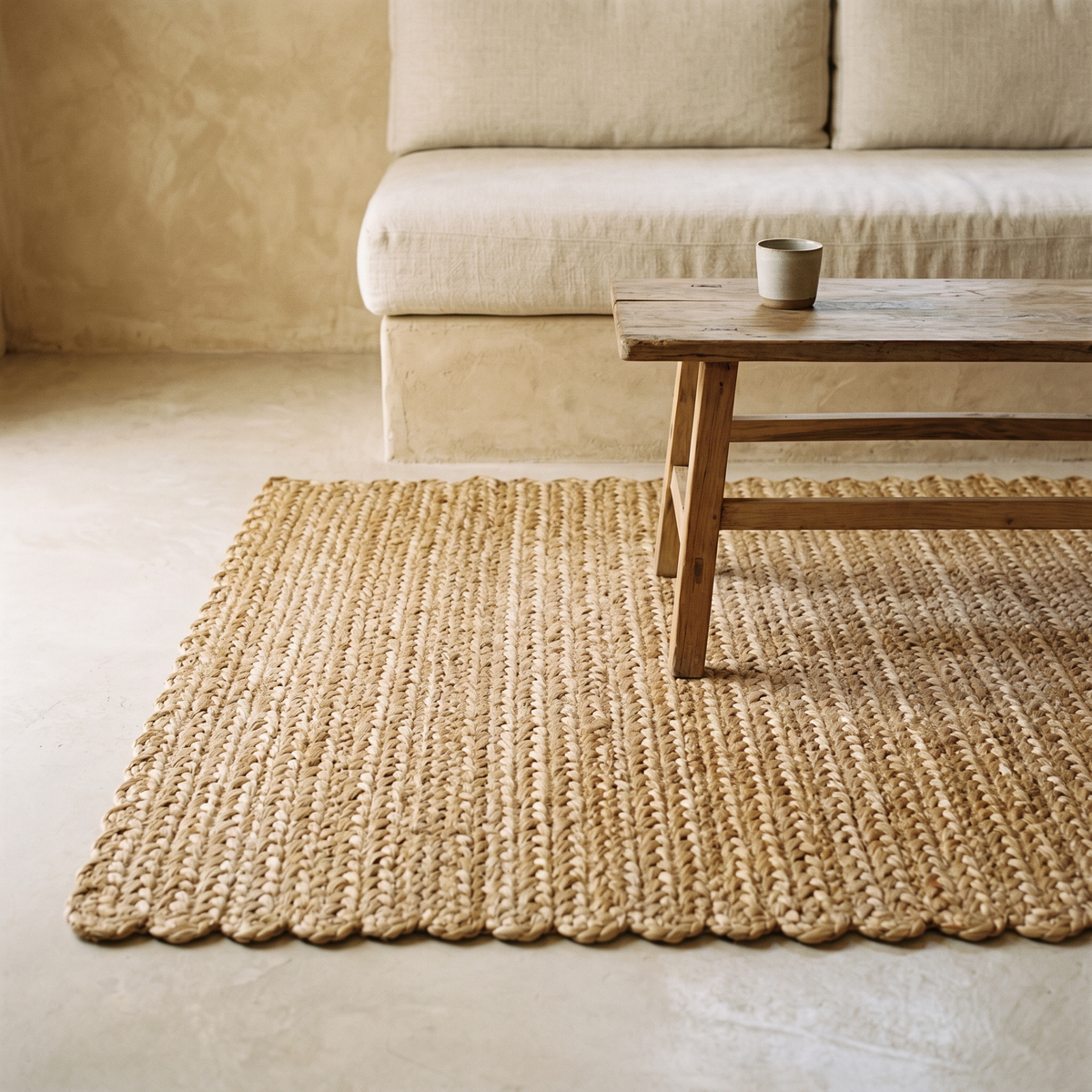 Tapis en Jute à Grosses Mailles Naturel