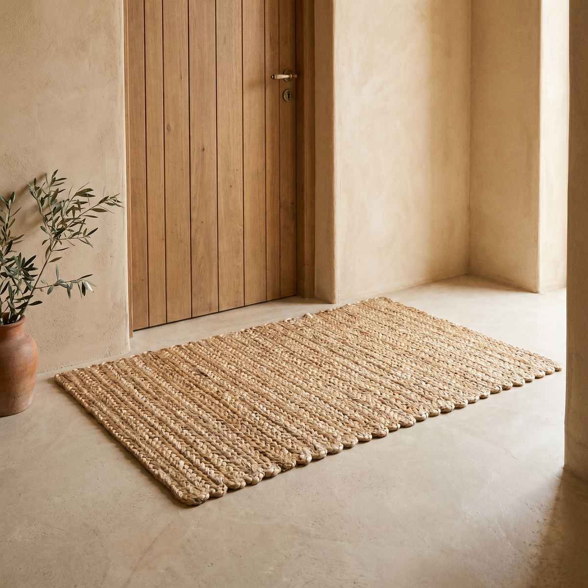 Tapis en Jute à Grosses Mailles Naturel
