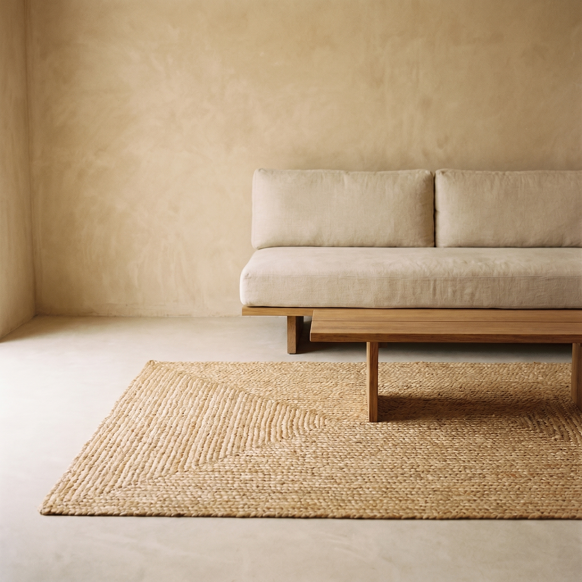 Tapis en Jute Tressé Naturel Antidérapant Rectangle