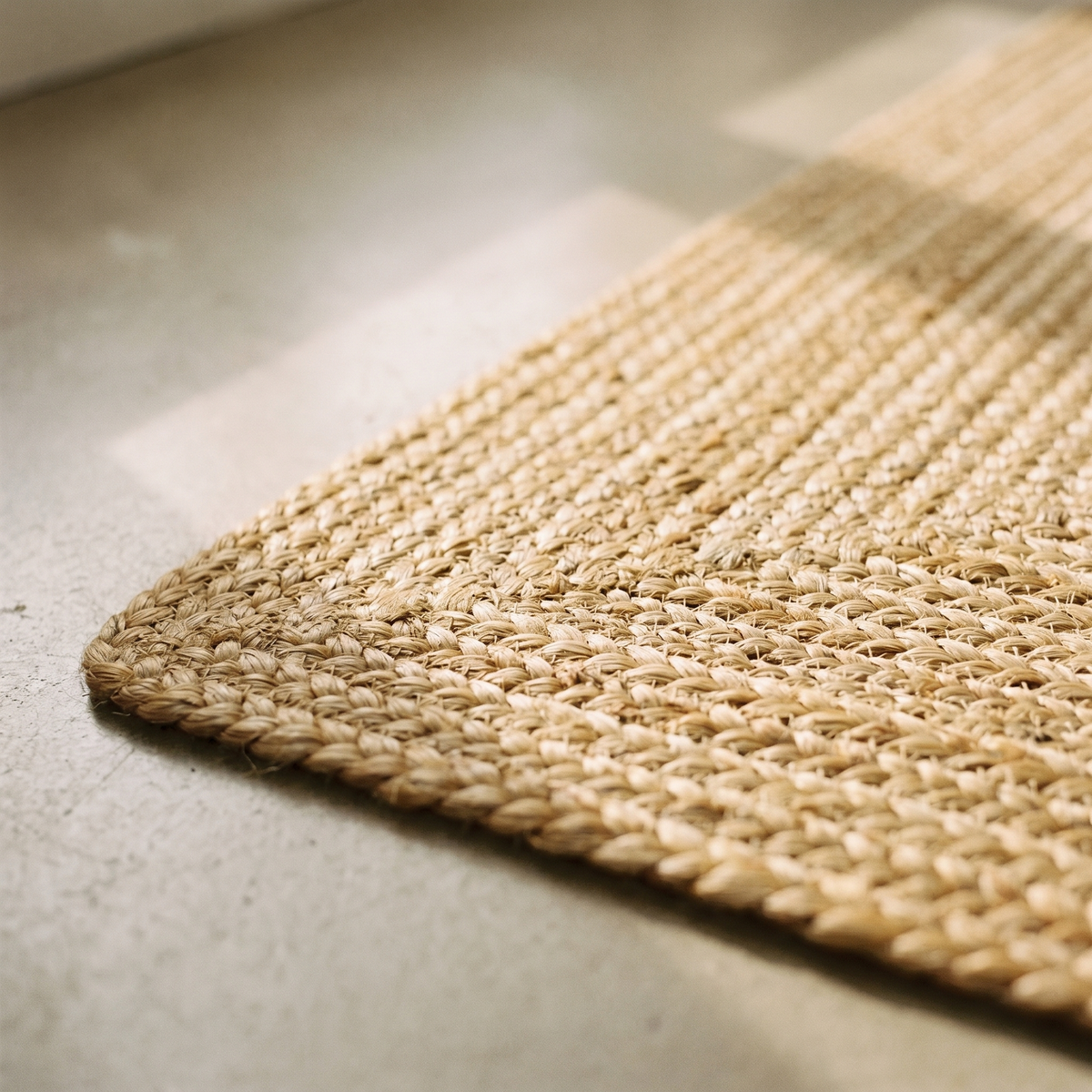 Tapis en Jute Tressé Naturel Antidérapant Rectangle