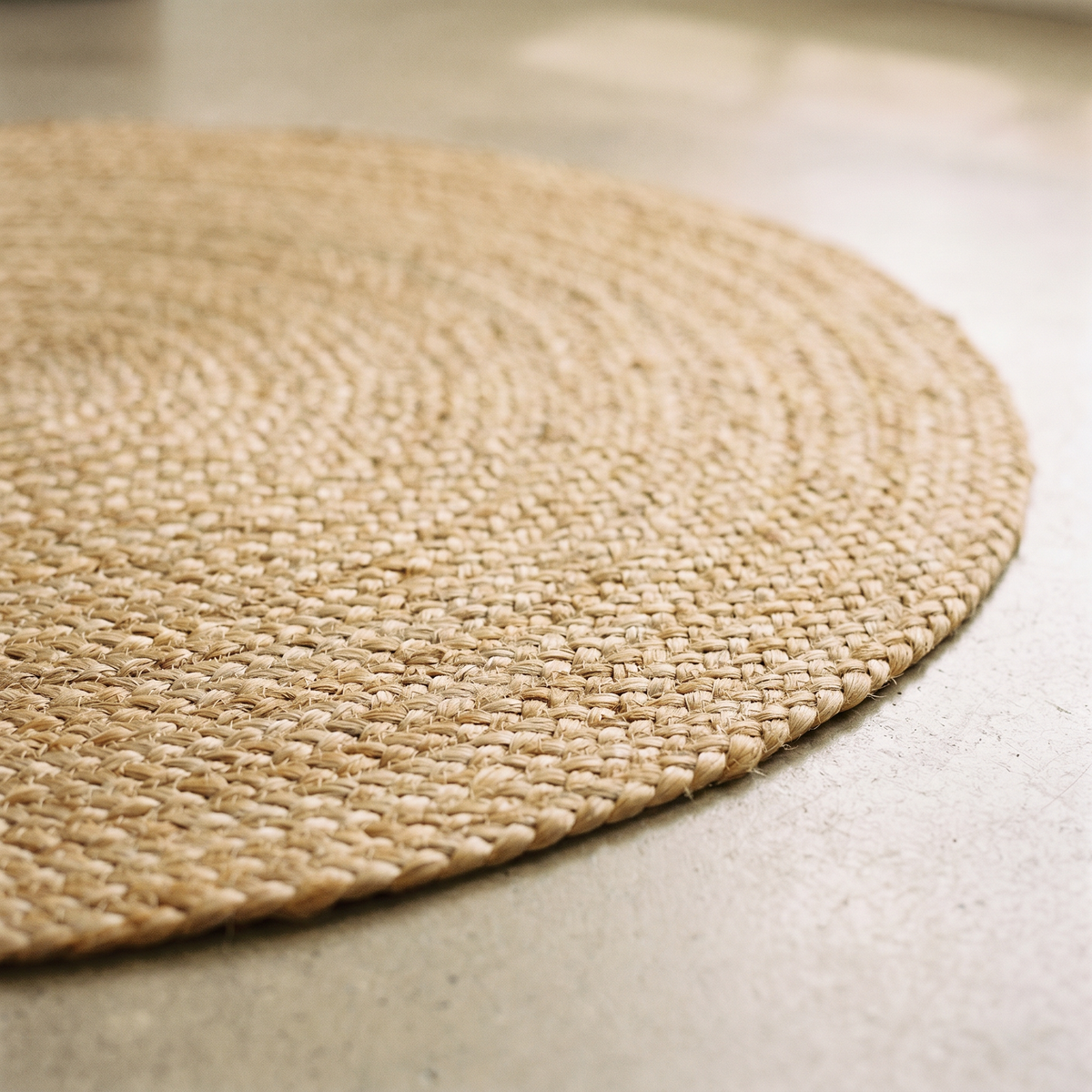 Tapis Rond en Jute Tressé Naturel 150 cm
