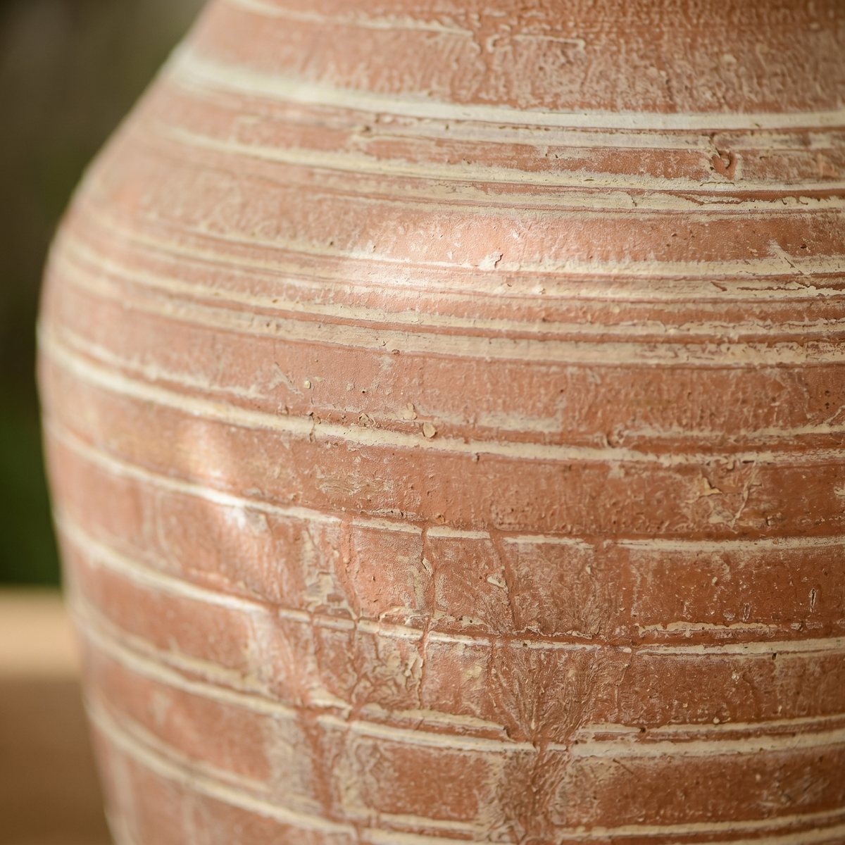Vase Amphore Terre Cuite Vieillie à Anses Style Méditerranéen
