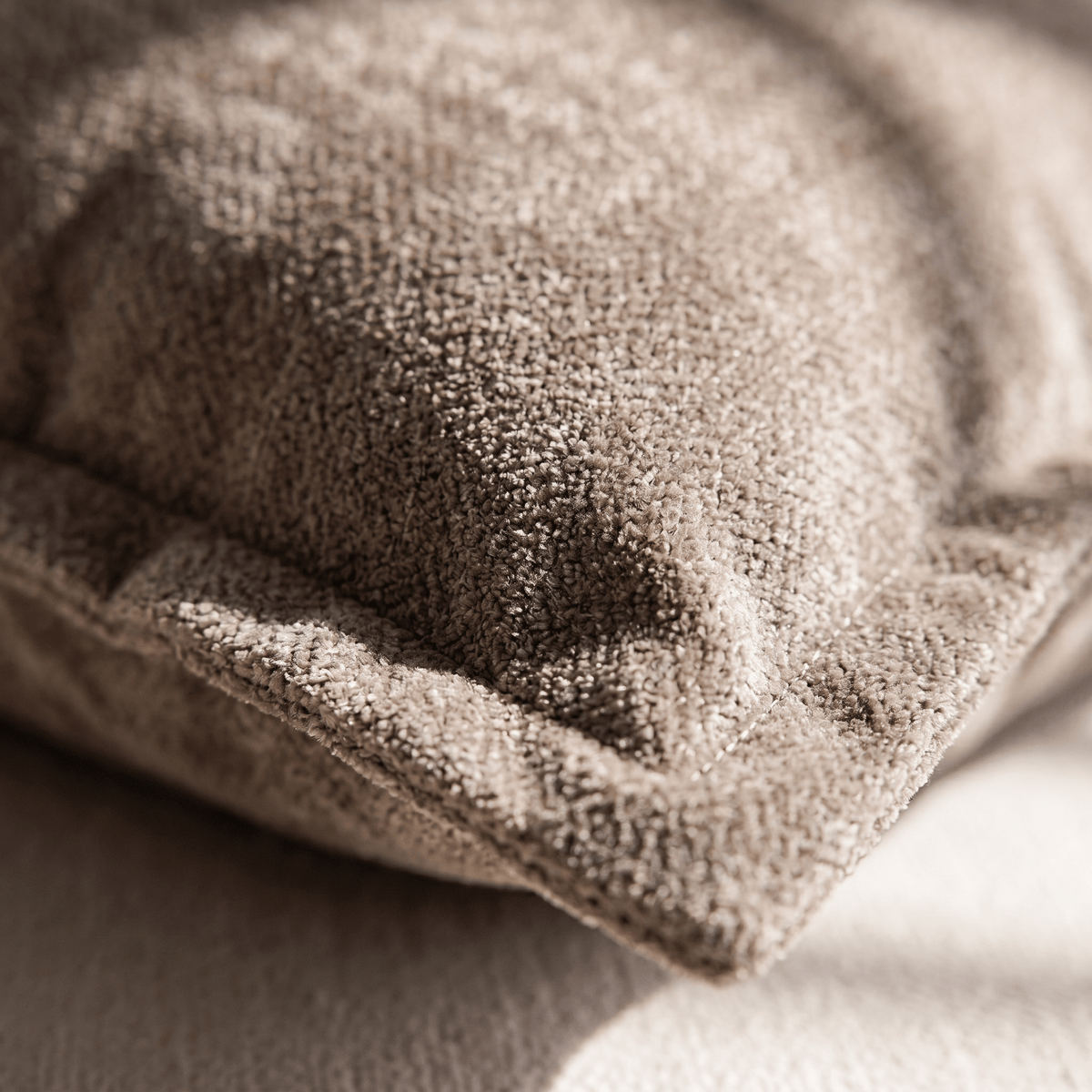 Housse de Coussin Texturée Taupe