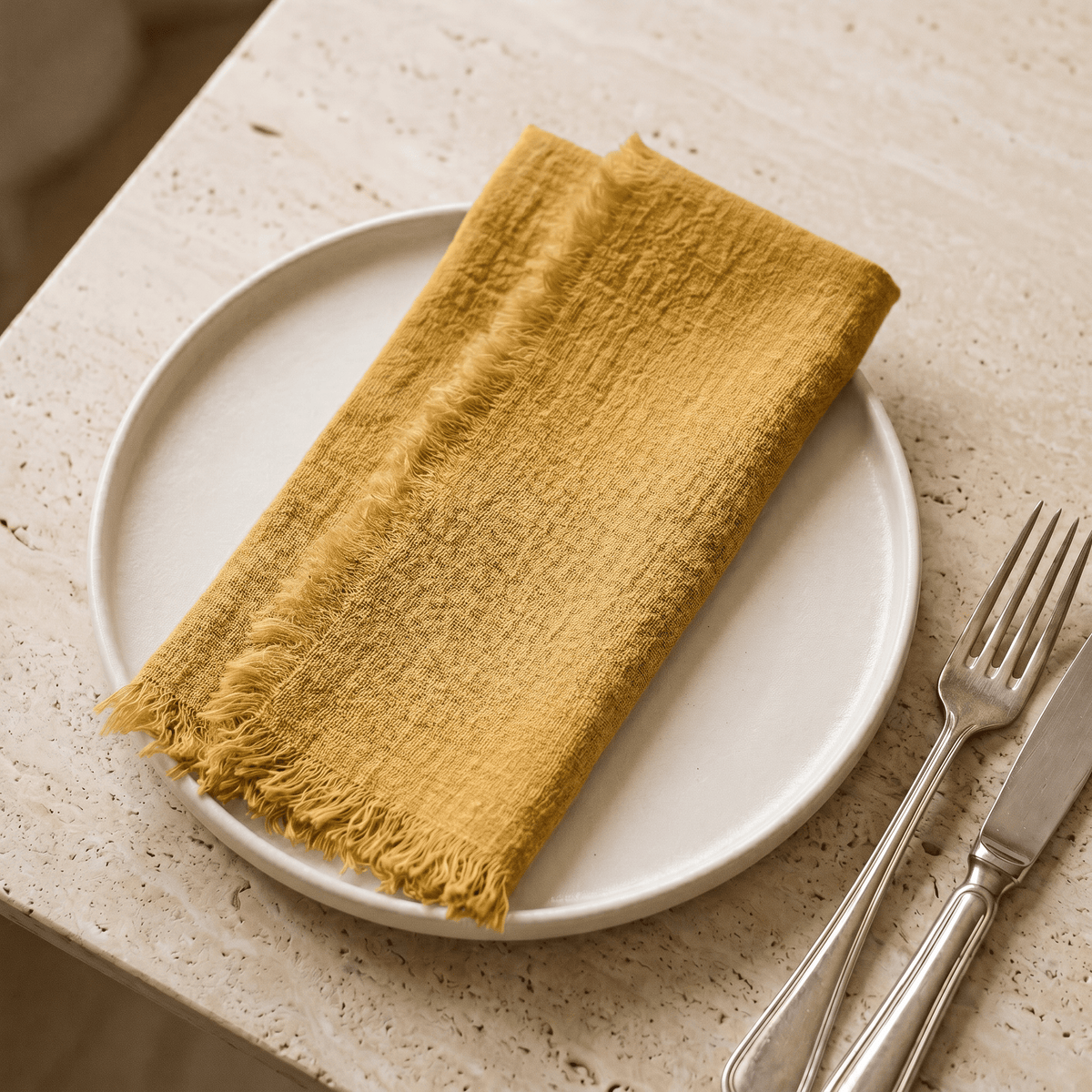 Lot de 12 Serviettes de Table en Gaze de Coton