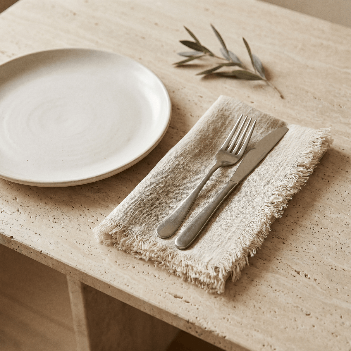 Lot de 12 Serviettes de Table en Gaze de Coton