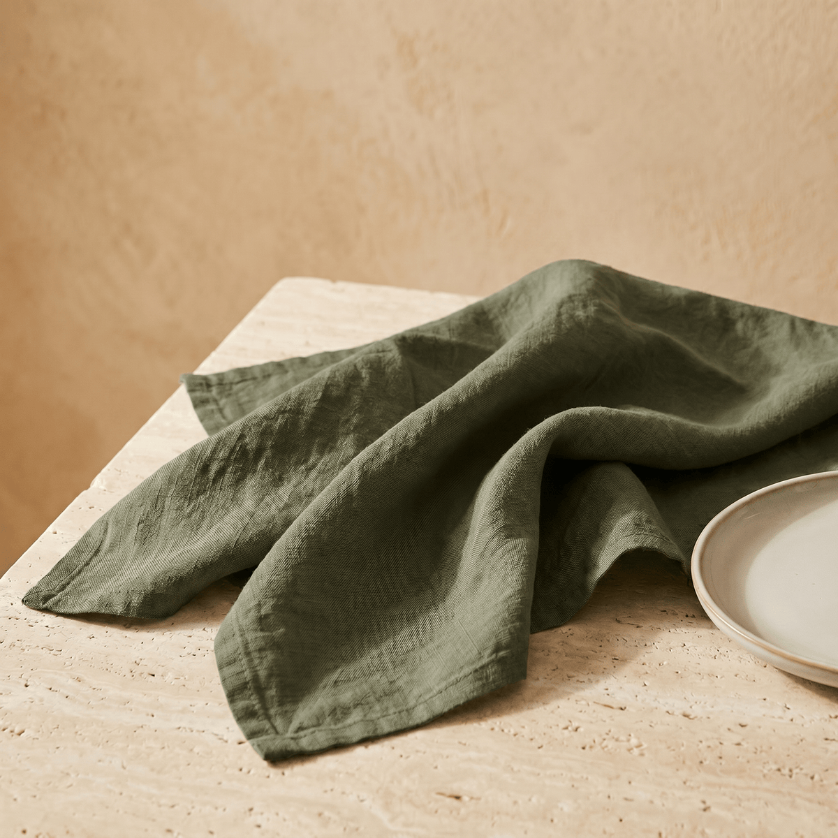 Lot de 6 Serviettes de Table en Coton Lavé