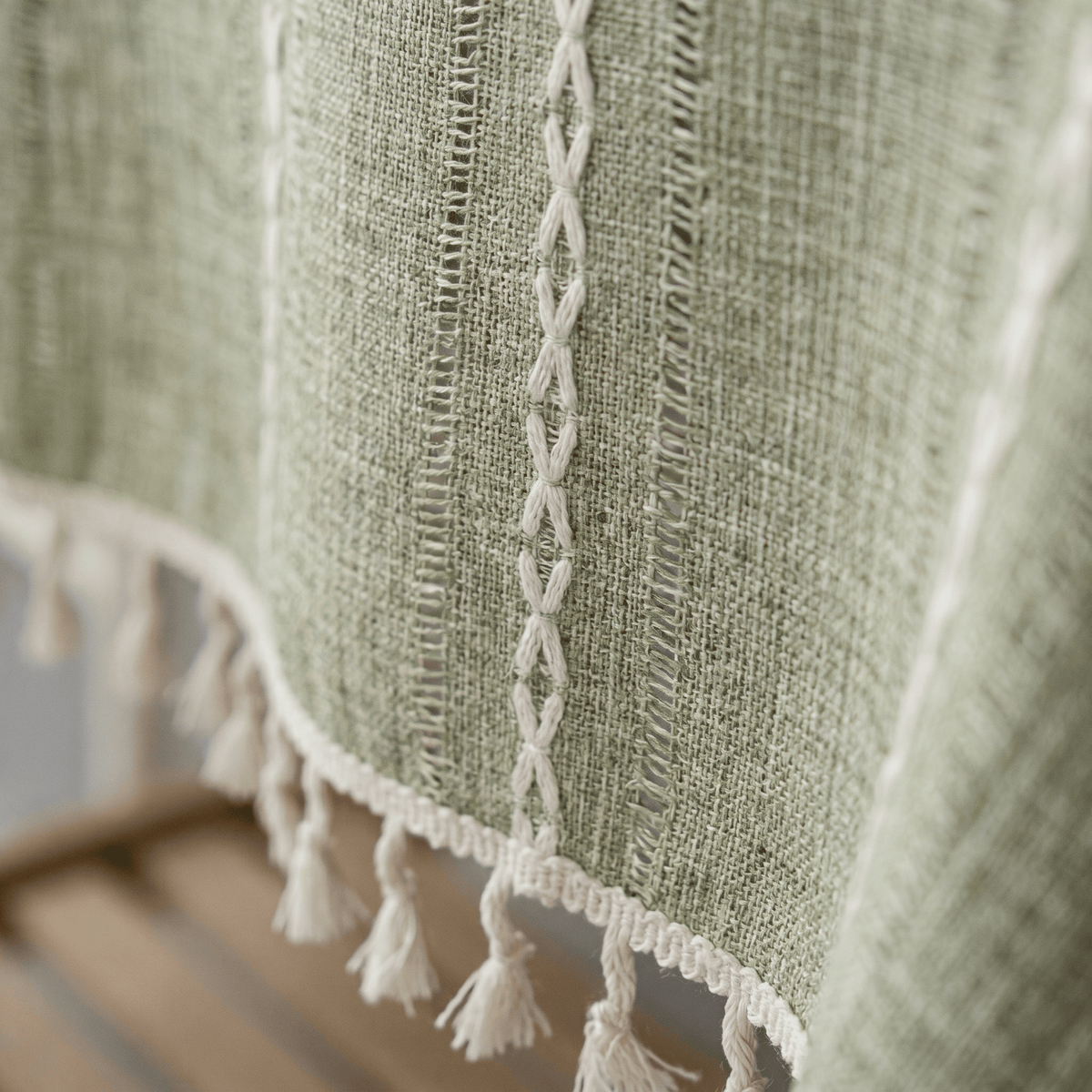 Nappe en Coton & Lin à Rayures Tissées