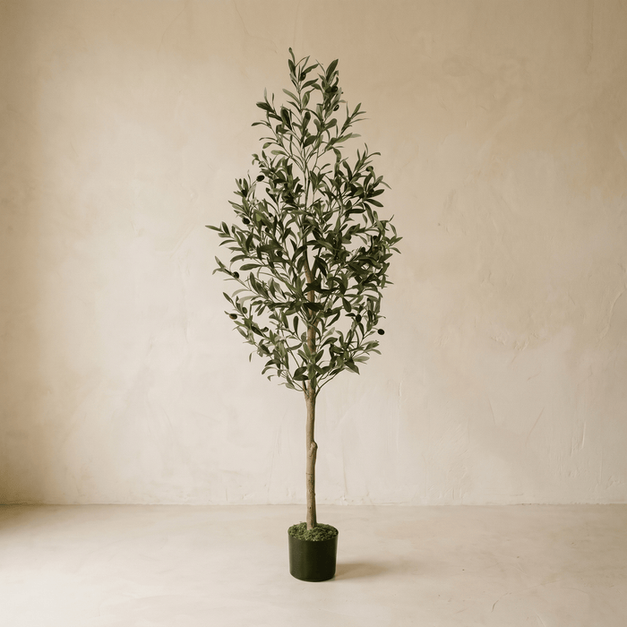 Künstlicher Olivenbaum 150 cm mit Stamm in Holzoptik