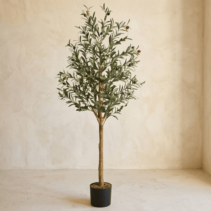 Knorriger künstlicher Olivenbaum mit Stamm in Holzoptik 150 cm