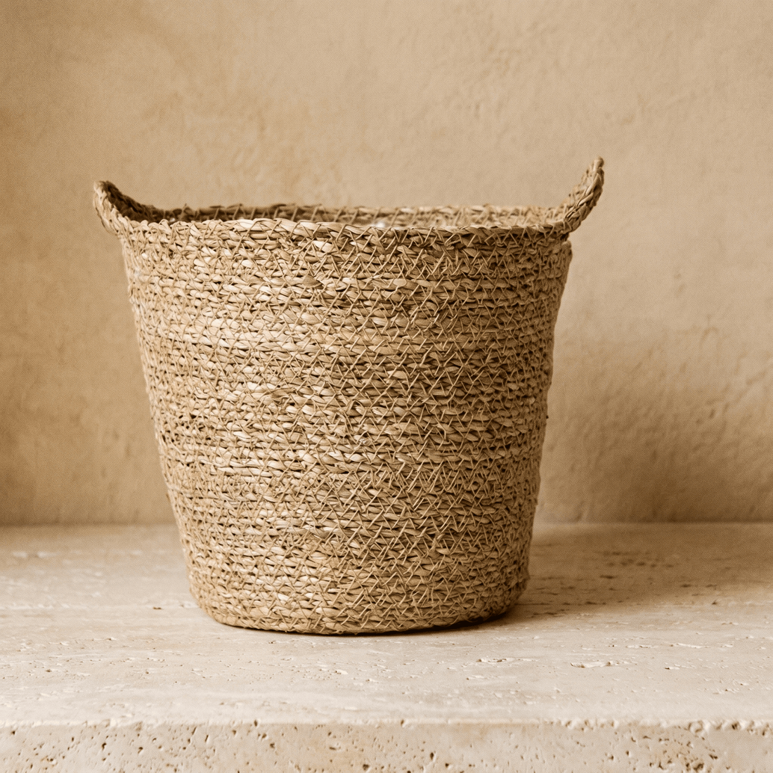 Panier Cache-Pot en Jonc de Mer Tressé