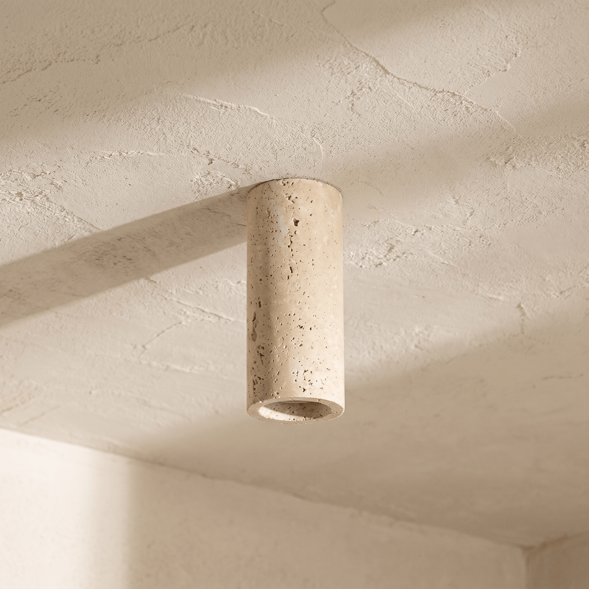 Plafonnier Tube en Travertin