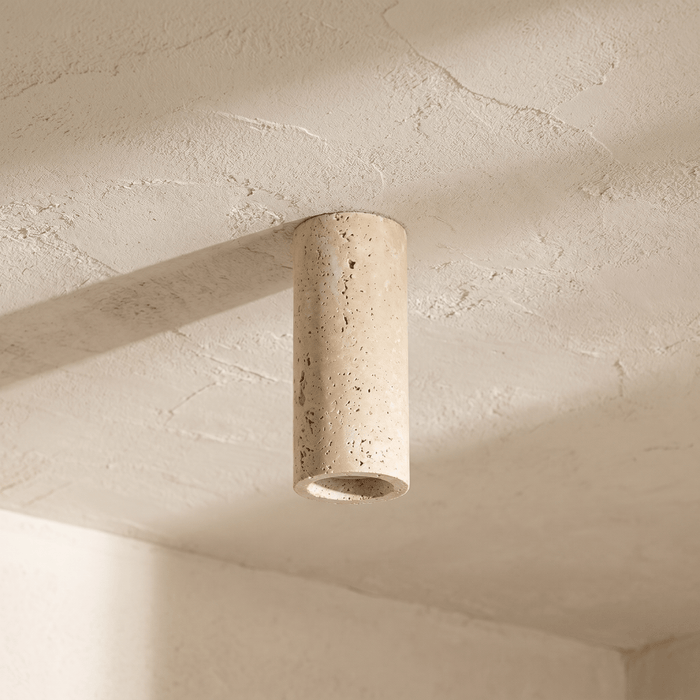 Plafonnier Tube en Travertin