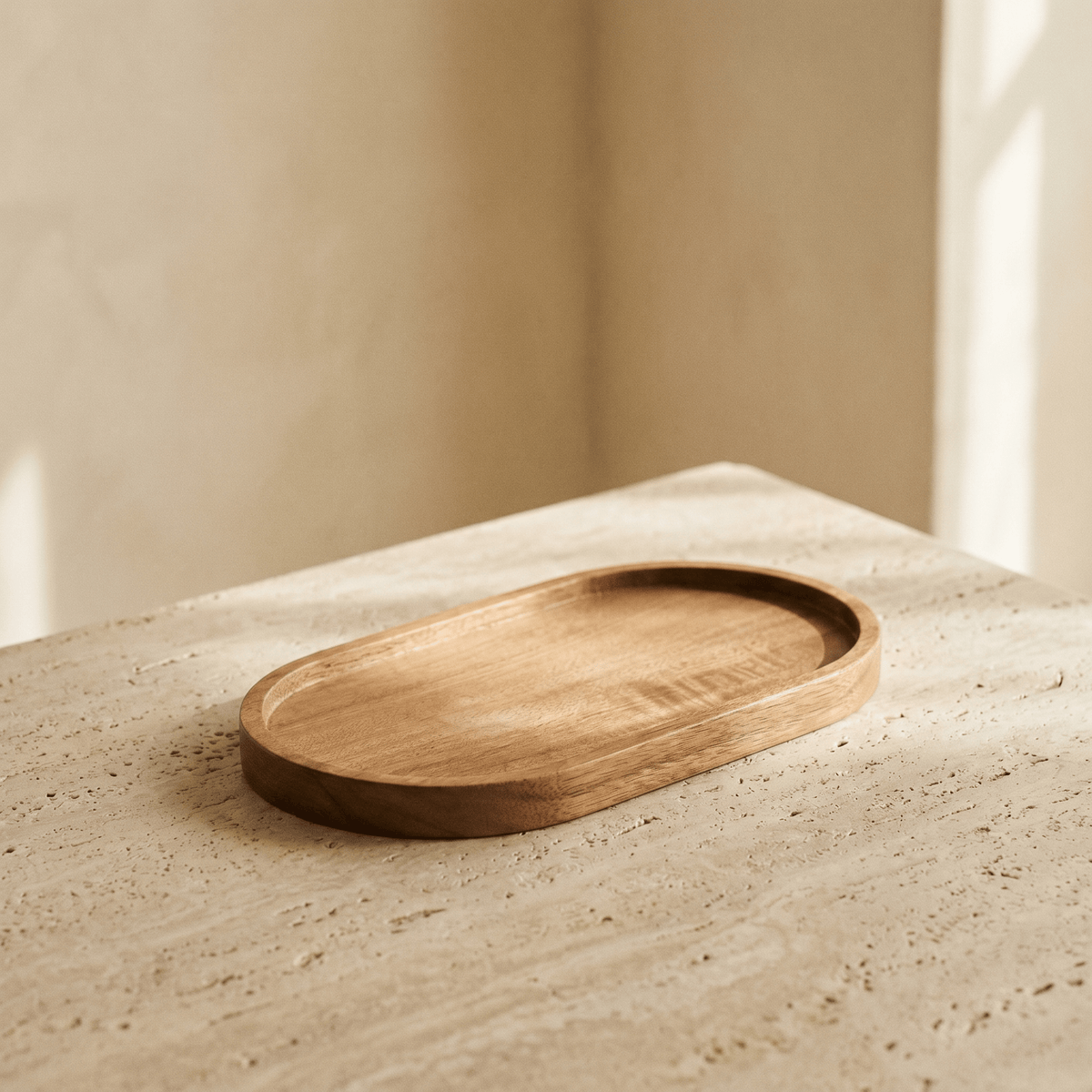 Plateau Ovale en Bois Massif