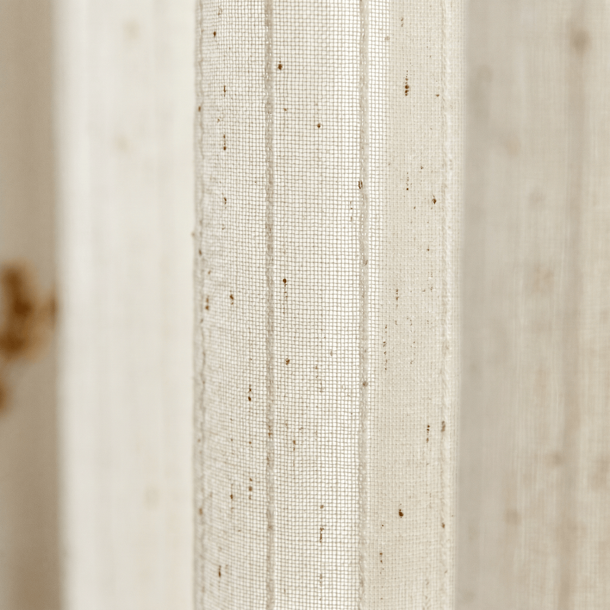 Tenda in voile a righe semitrasparente effetto lino