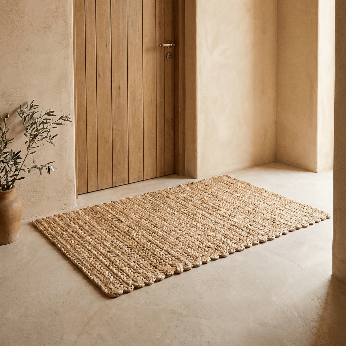 Tapis en Jute à Grosses Mailles Naturel