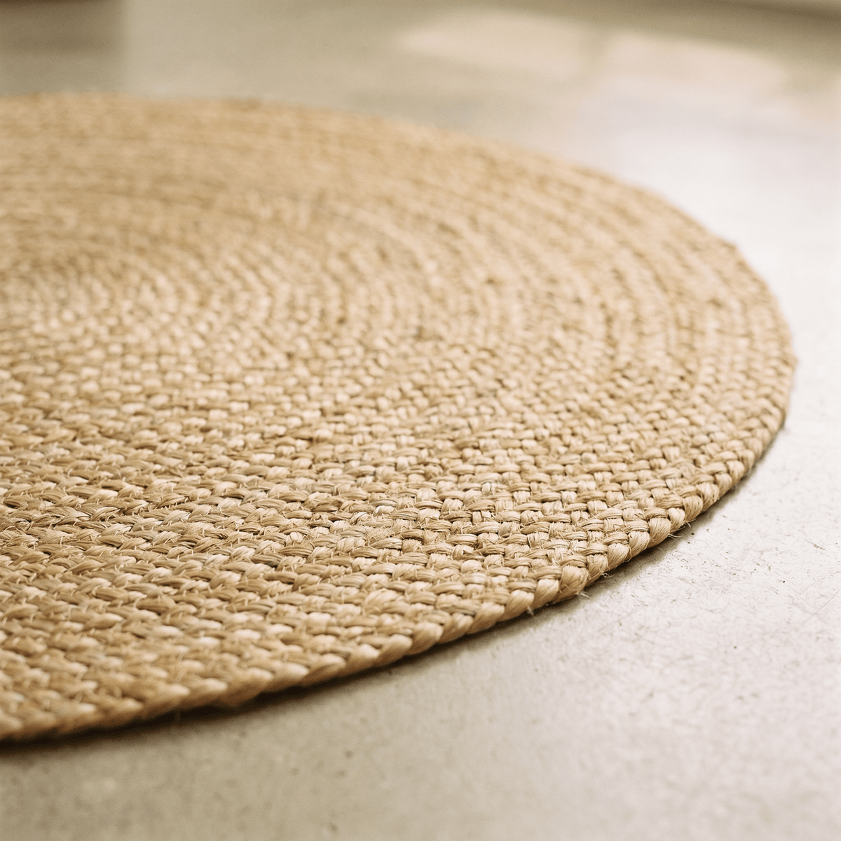 Runder Teppich aus geflochtener Naturjute 150 cm
